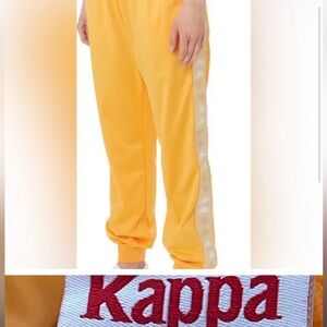 Kappa Yellow Track Pants with White Accents
